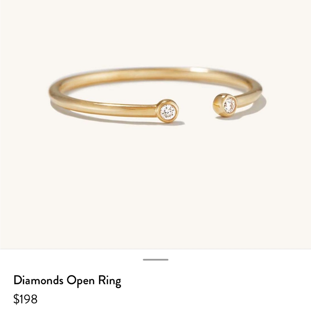 Mejuri Diamond Open Ring in Yellow Gold size 6